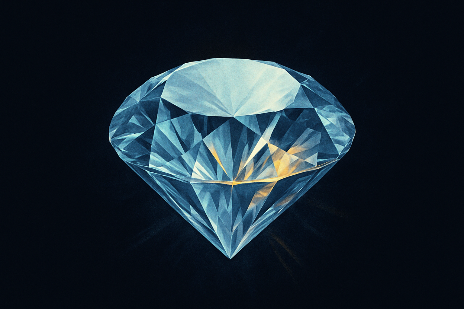 Editorial illustration of a round brilliant cut diamond